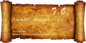 Tarkó Orsika névjegykártya