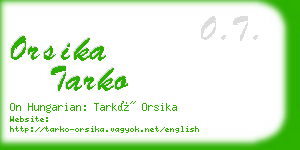 orsika tarko business card